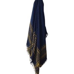 Navy and Gold Throw Blanket